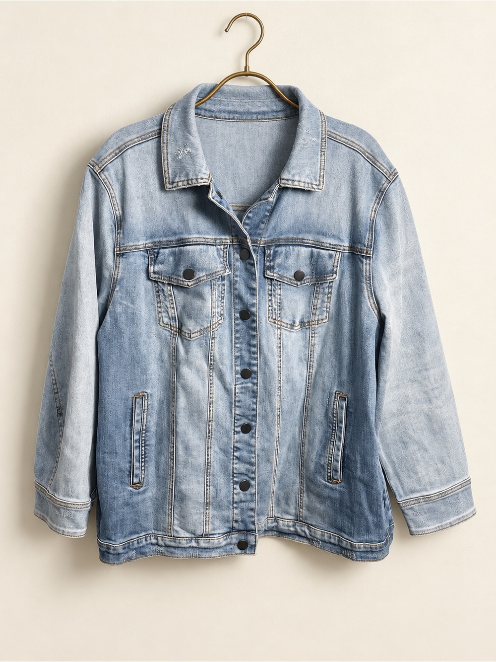 Universal Standard Light Wash Denim Chore Jacket Small 14–16